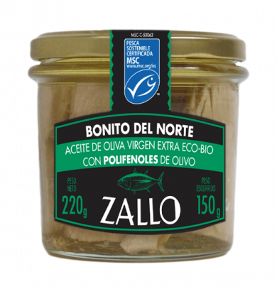 Bonito del Norte ZALLO, en AOVE ecológico con polifenoles de olivo