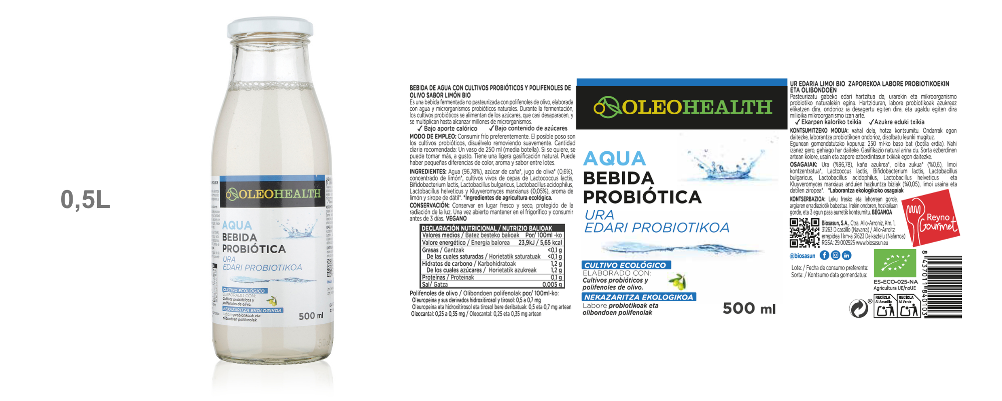 Bebida probiótica sabor LIMÓN con POLIFENOLES