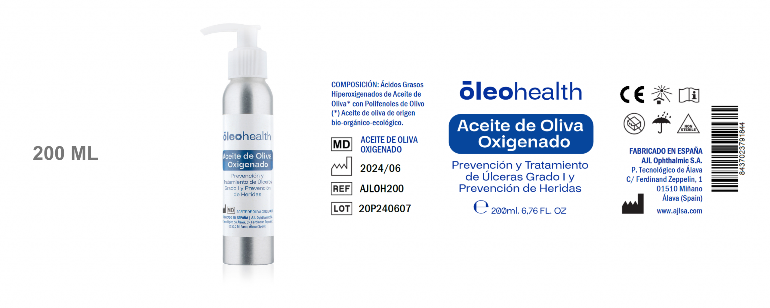Etiqueta comercial Aceite Oxigenado 250ML