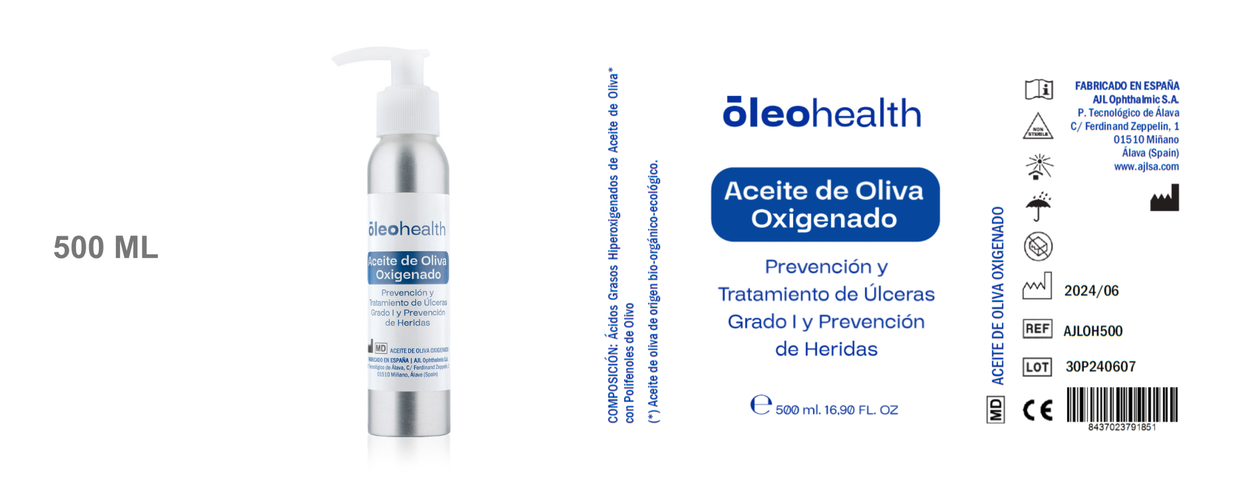 Etiqueta comercial Aceite Oxigenado 250ML