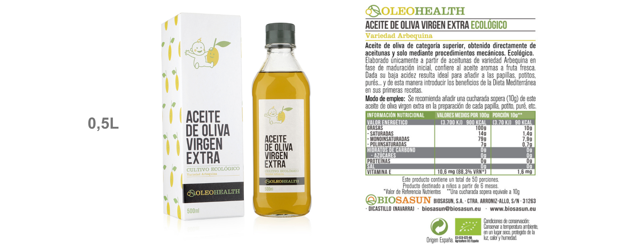 Aceite de Oliva Virgen Extra Ecológico Infantil
