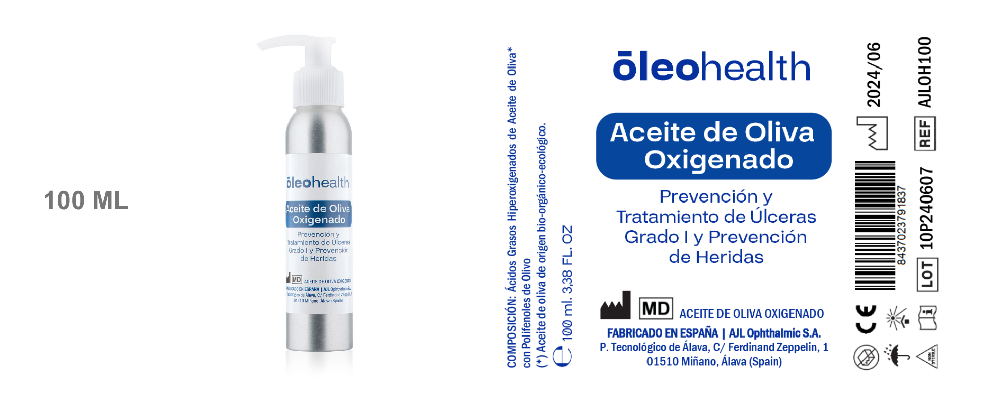 Etiqueta comercial Aceite Oxigenado 100ML