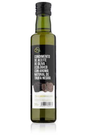 Condimento de aceite de oliva ecológico con aroma natural de trufa negra Condimento de aceite de oliva ecológico con aroma natural de trufa negra